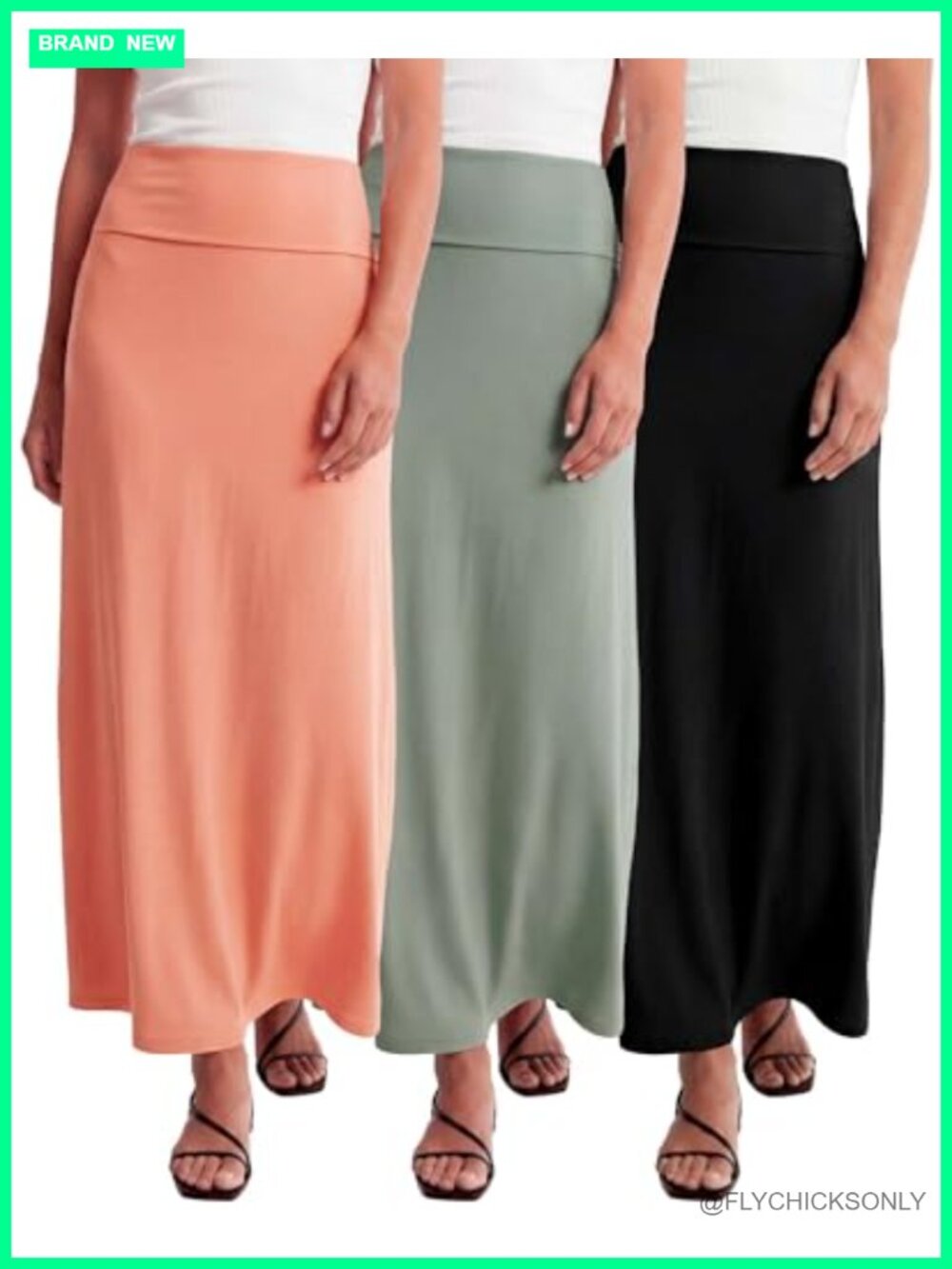 Women's Maxi Skirts 3 Pack High Waisted Flowy Summer Work Casual Party